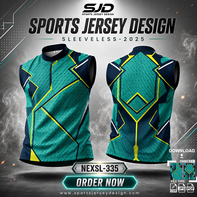 NEXSL-335 GREEN AND BLUE COMBINATION SPORTSWEAR SUBLIMATION JERSEY DESIGN